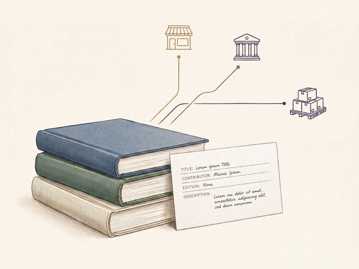 Publishing professional reviewing book information and catalogue details